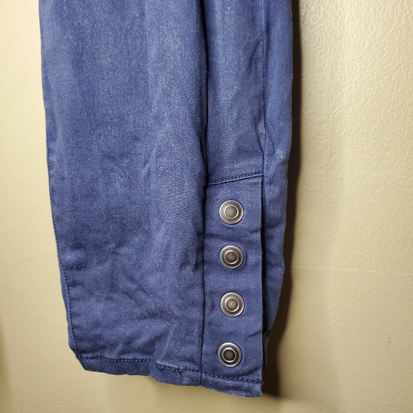 Stitch Star Five Pocket Skinny Ankle Pant w/ Snaps Navy Women's Size 12 - Picture 3 of 9